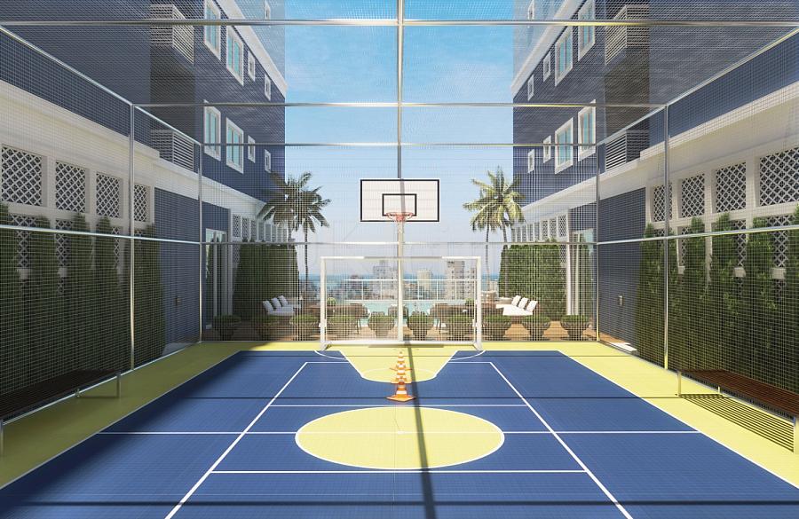 Quadra de esportes do Ilha Li Galli Residence no Morretes em Itapema
