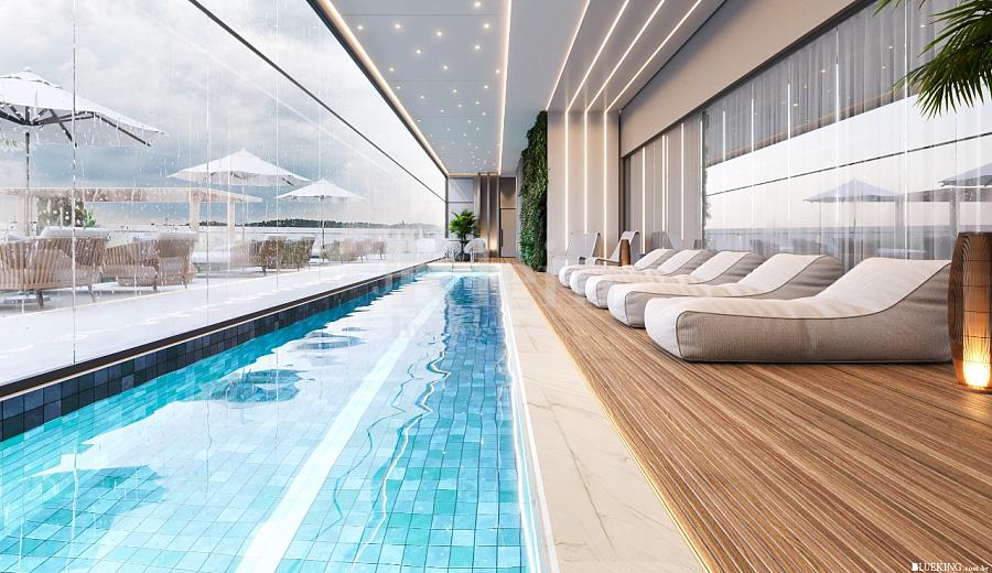 Piscina interna do La Belle Verte no Centro em Itapema