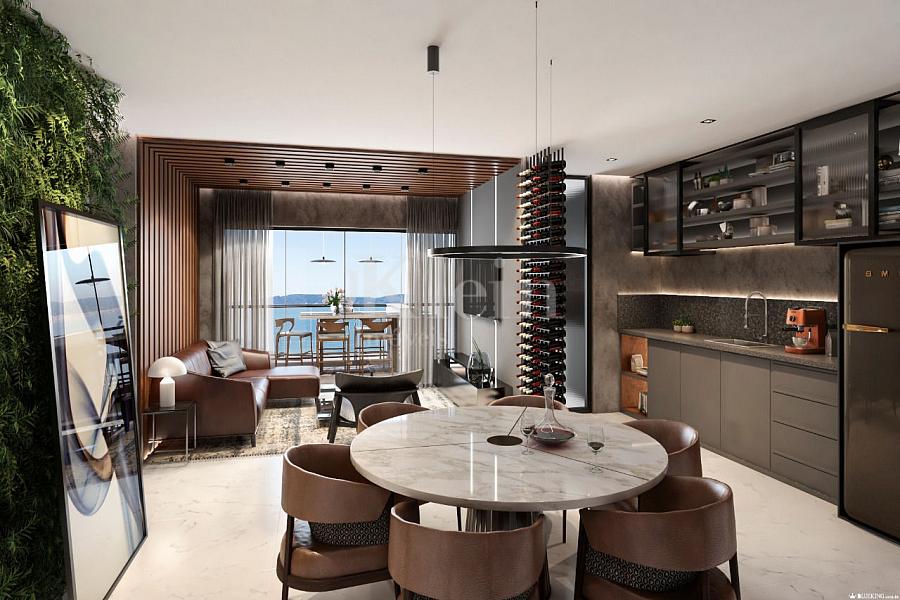 Living do apartamento no Park Avenue Residence no Centro em Itapema