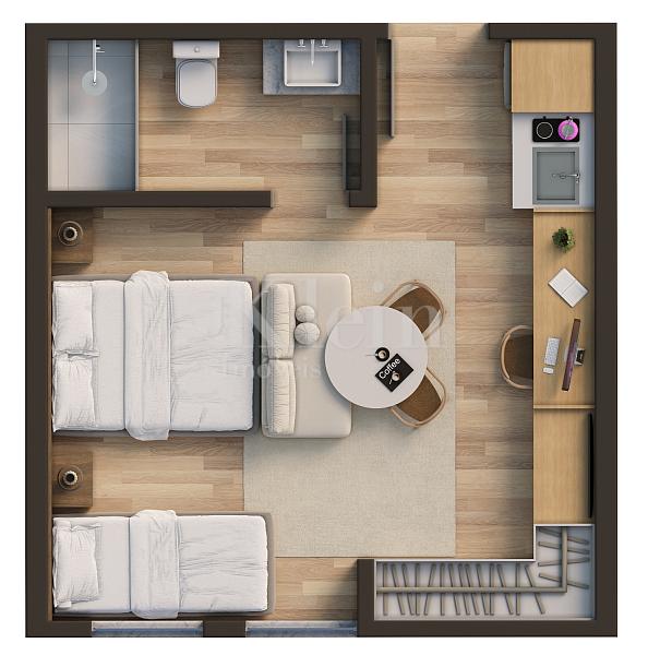 Planta loft tipo 1 do Edif�cio linden Loft em Pomerode