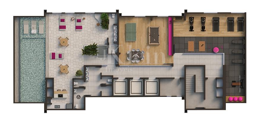 Planta Rooftop do Edif�cio linden Loft em Pomerode