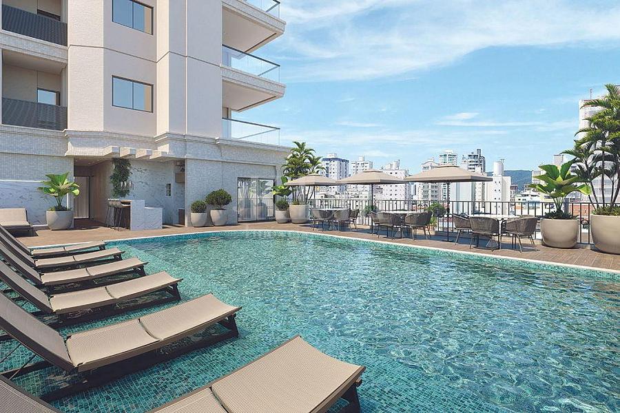 Piscina do Berilo Palace Residence apartamento � venda em Meia Praia Itapema