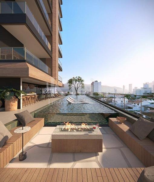 Fire place do Honor na Meia Praia em Itapema