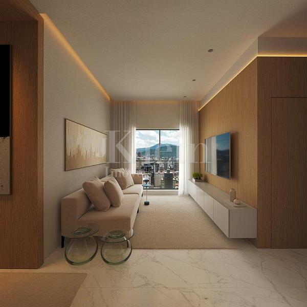 Living do apartamento do Honor na Meia Praia em Itapema