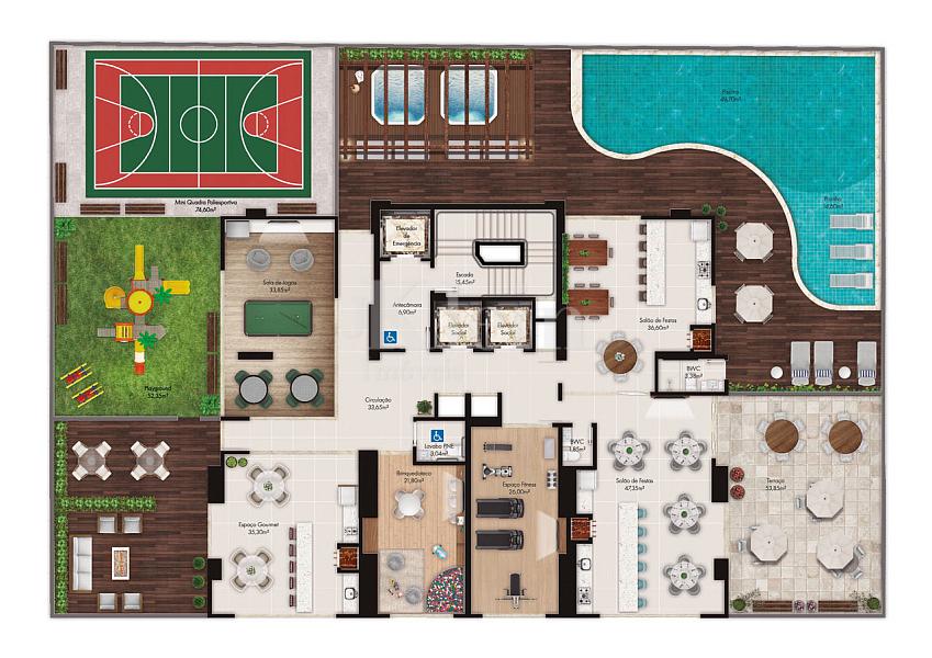 Lazer do Diamante Palace Residence em Itapema