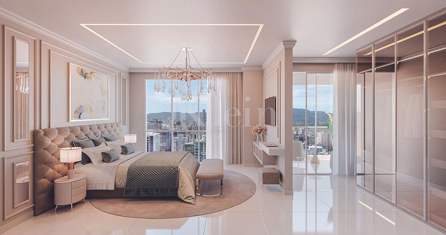 Su�te master do Diamante Palace Residence em Itapema