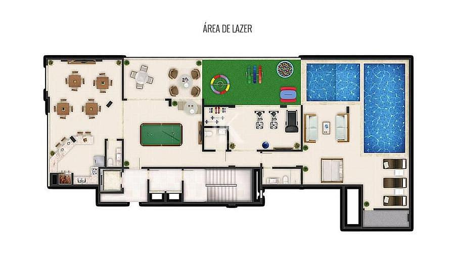 Planta do lazer Allure Residence