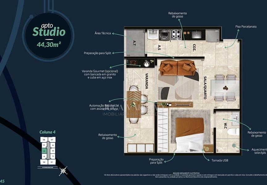 Apartamento com 1 dormitório à venda, 44m² - Praia de Itaparica - Vila Velha/ES — foto 2