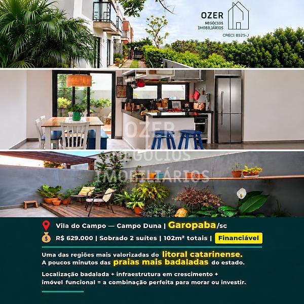 Garopaba -Sobrado 2 Su�tes- 102m�. A Poucos Minutos das Praias Mais Badaladas de SC! 1