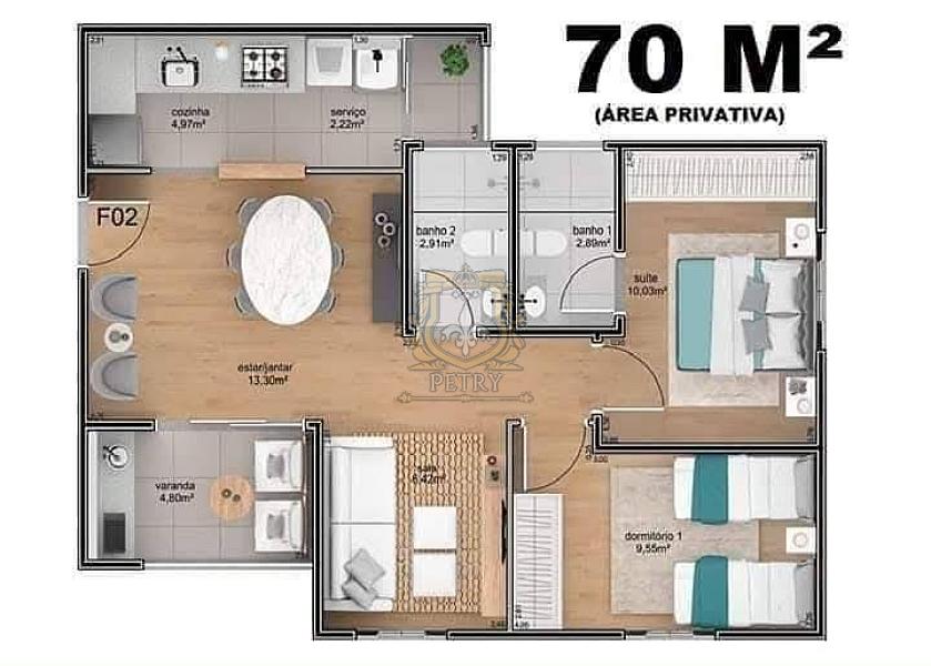 APARTAMENTOS 3 DORMITÓRIOS 70m2 RESIDENCIAL VERSALLES  em SANTA BARABARA D' OESTE — foto 2