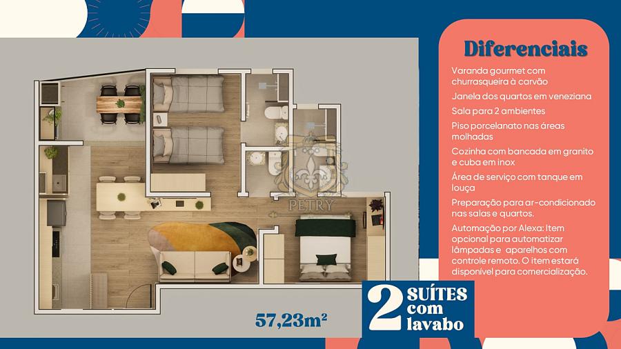 APARTAMENTO 2 DOMITÓRIOS 57 m2 EM SANTA BÁRBARA D OESTE — foto 4