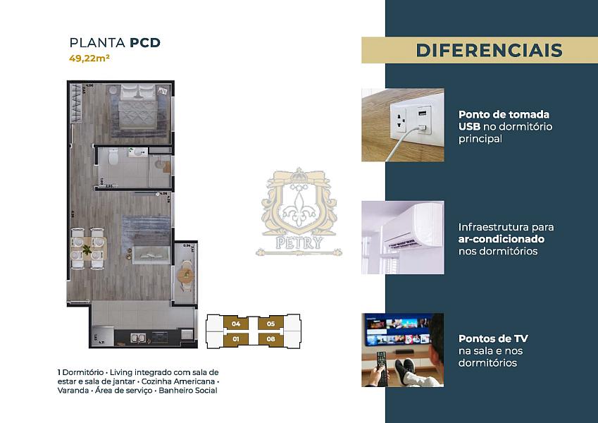 APARTAMENTO 2 DOMITÓRIOS 49 m2 EM AMERICANA — foto 13