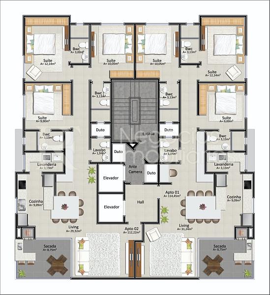 Apartamento � venda no Ilha de Creta em Meia Praia, Itapema � 3 Su�tes e 113 m� 22