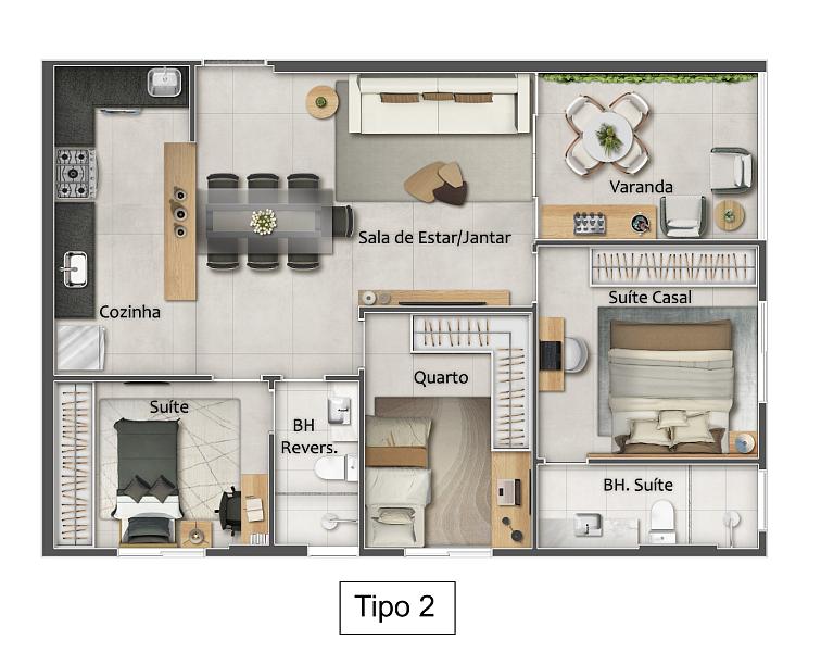 Na praia da Costa 2 Quartos com suite — foto 12