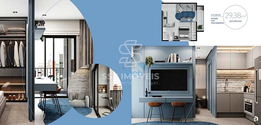 Lunetto - Studios com sacada e churrasqueira à venda no bairro Água Verde, em Curitiba. — foto 14