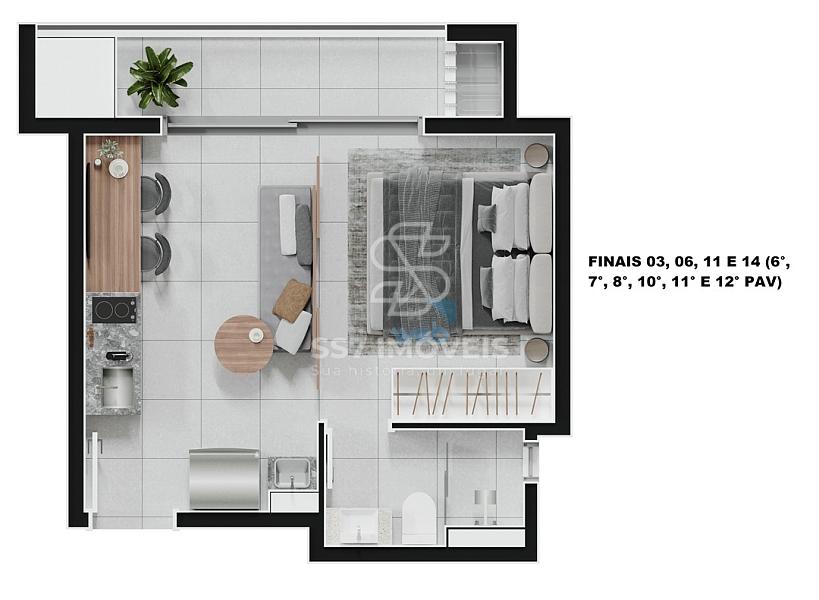 Lunetto - Studios à venda no bairro Água Verde, em Curitiba. — foto 6