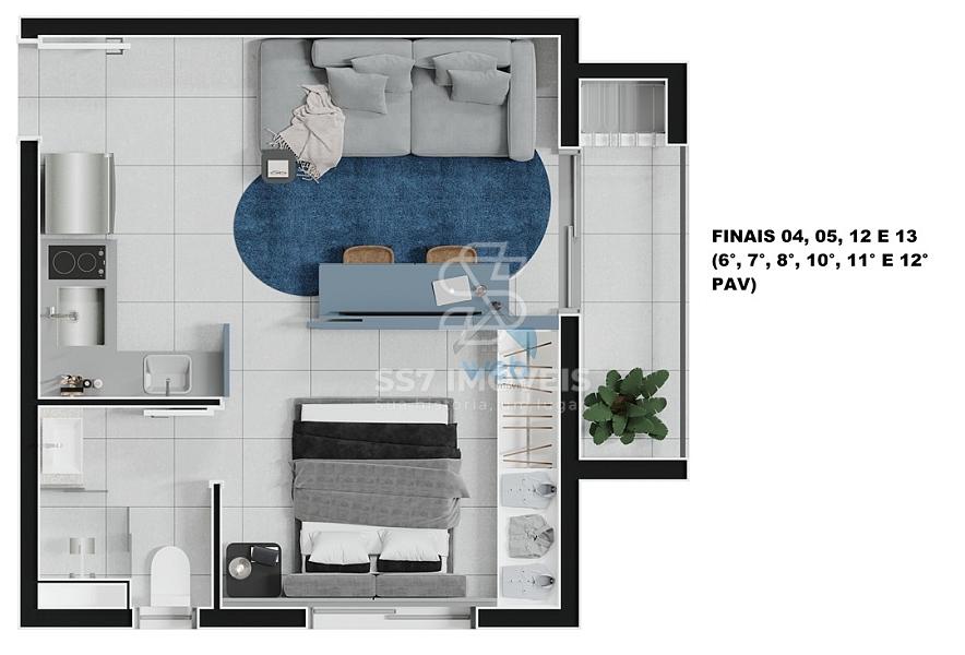 Lunetto - Studios à venda no bairro Água Verde, em Curitiba. — foto 7