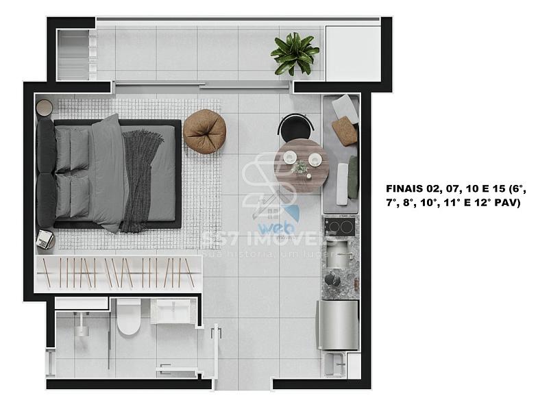 Lunetto - Studios à venda no bairro Água Verde, em Curitiba. — foto 5