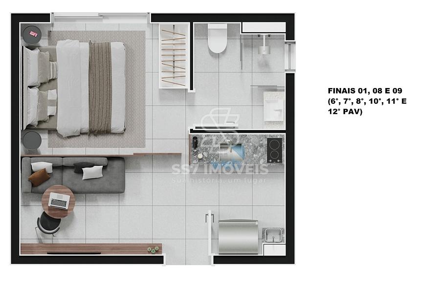 Lunetto - Studios à venda no bairro Água Verde, em Curitiba. — foto 8