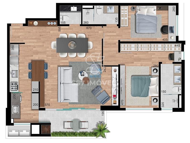 Klimt - Excelente apartamento com 2 quartos à venda no bairro Cabral, em Curitiba. — foto 3