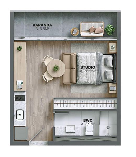 Studio no Ed. Vértice no VivaPark em Porto Belo — foto 20