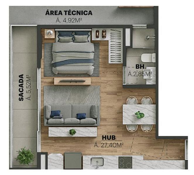 Studio no Edifício Voz no VivaPark em Porto Belo — foto 21